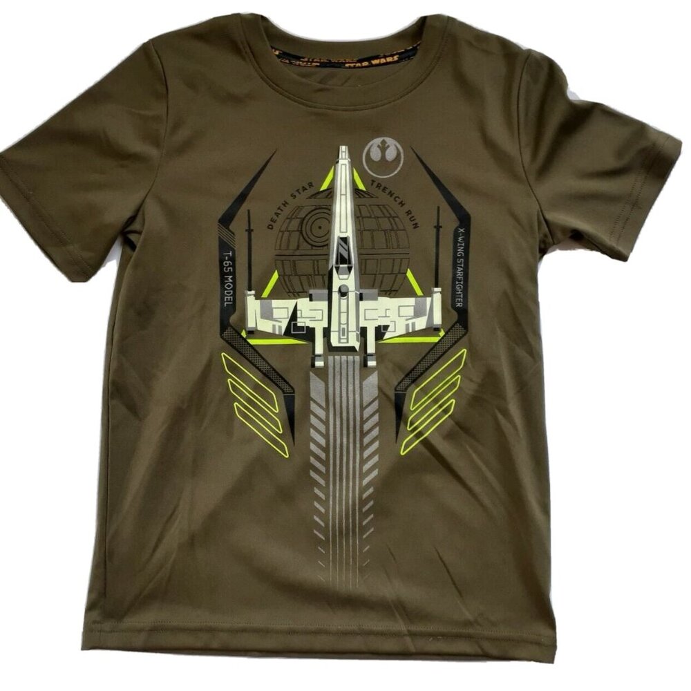 Star Wars Boys T-Shirt Green Short Sleeve Size 7